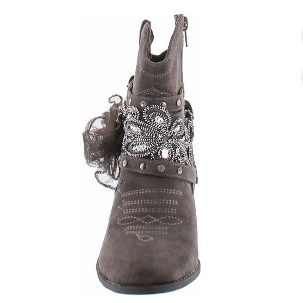 Not Rated Womens Midas Faux Suede Western Ankle Boots - Sz 8 - Picture 2 of 13